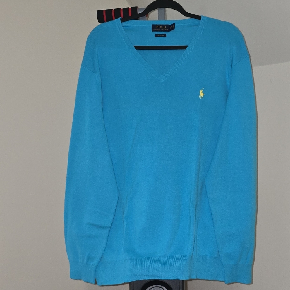 Polo by Ralph Lauren V-Neck Blue Sweater
